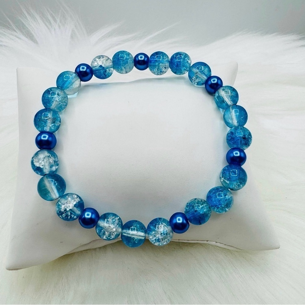 Gradient Glass Beaded Bracelet Style A Blue
